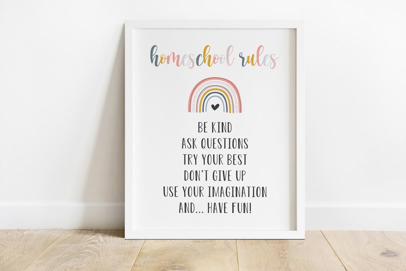 Homeschool Rules Printable Homeschool Decor Classroom | Etsy