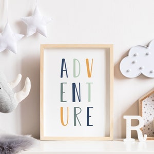 Adventure Printable, Adventure Print for Nursery, Playroom Printable ...
