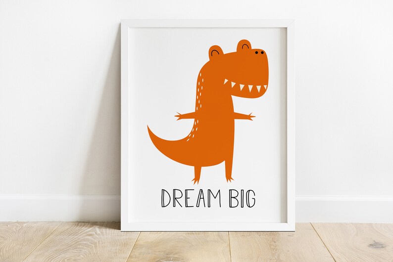 Dream Big Printables Dinosaur Prints Nursery T Rex Prints - Etsy