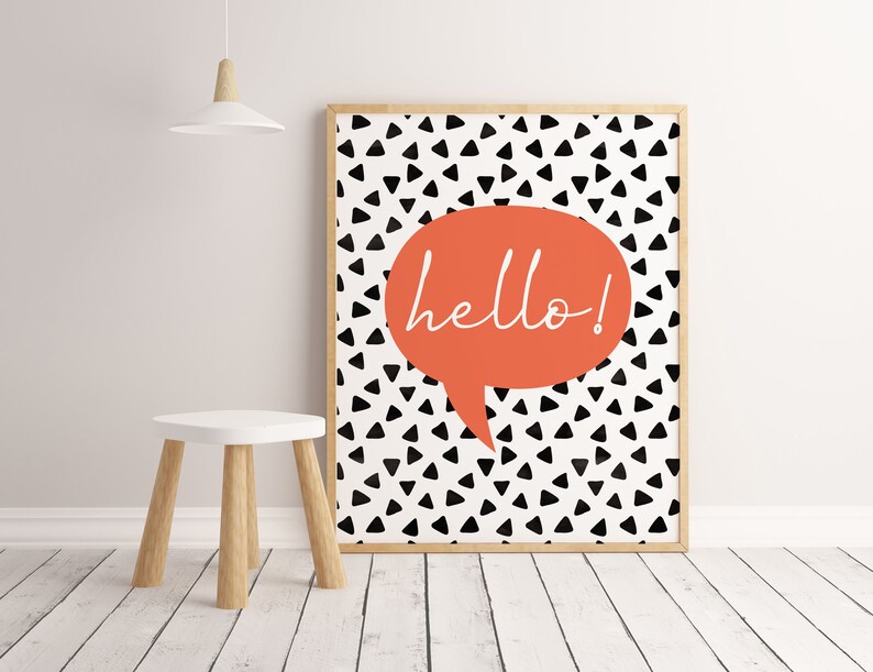 Hello Printable Hello Print Hello Sign Hello Speech Bubble - Etsy