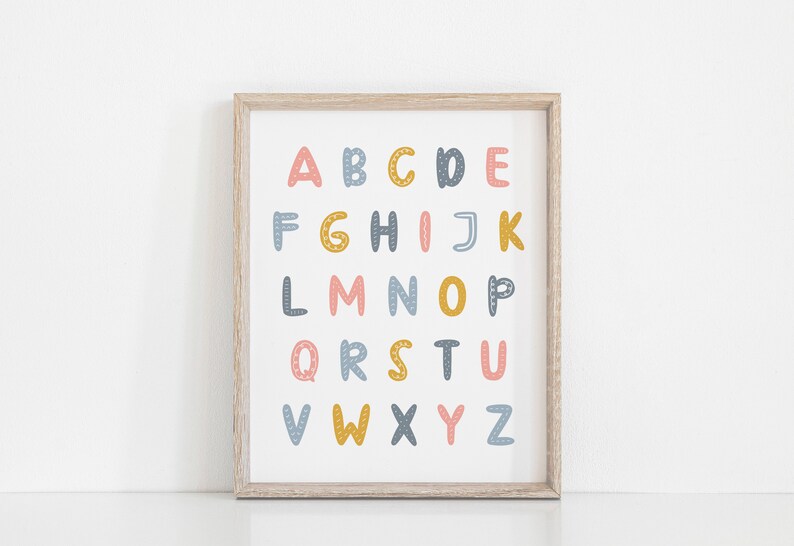 ABC Printable ABC Wall Art Alphabet Poster Nursery Decor - Etsy