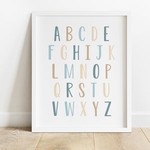 DIGITAL FILE, Alphabet Poster, Alphabet Wall Art, Educational Posters, Classroom Posters, Classroom Decor, Homeschool Room Decor, TRANQUIL