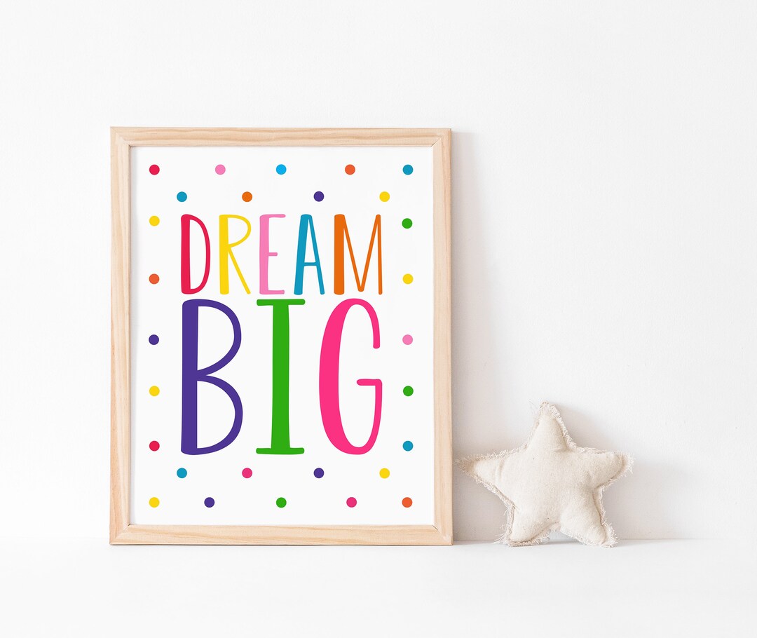 Dream Big Printable, Dream Big Sign, Nursery Print, Toddler Room Print ...