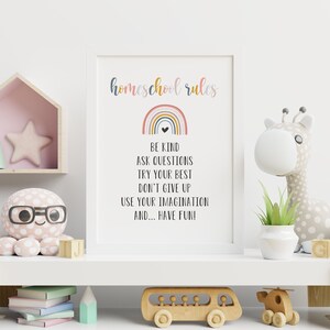 Homeschool Rules Printable, Homeschool Decor, Classroom Printable ...