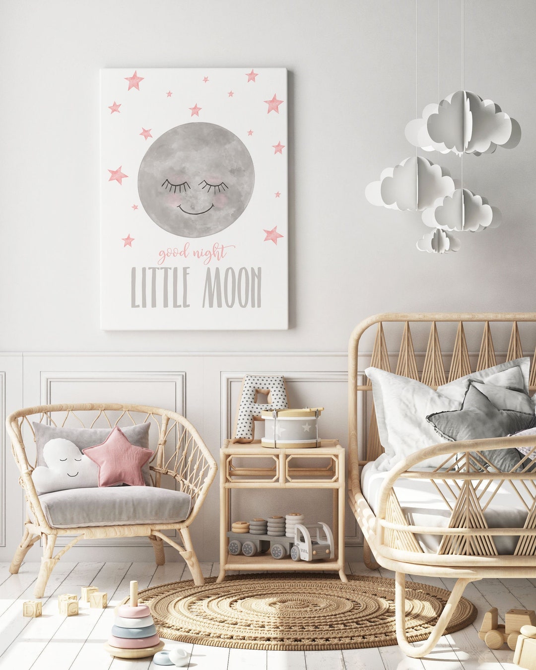 Good Night Little Moon Good Night Wall Art Good Night Moon Etsy