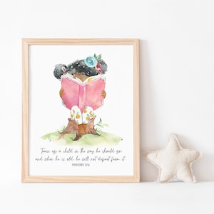 Proverbs 22:6, Train Up A Child, Bible Verse Print, Bible Verse Art, Scripture Print, Nursery Print, Nursery Decor, Reading Print