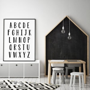 DIGITAL FILE, Alphabet Poster, ABC Wall Art, Alphabet Print, Nursery Decor, Kids Room Decor, Playroom Decor, Homeschool Decor