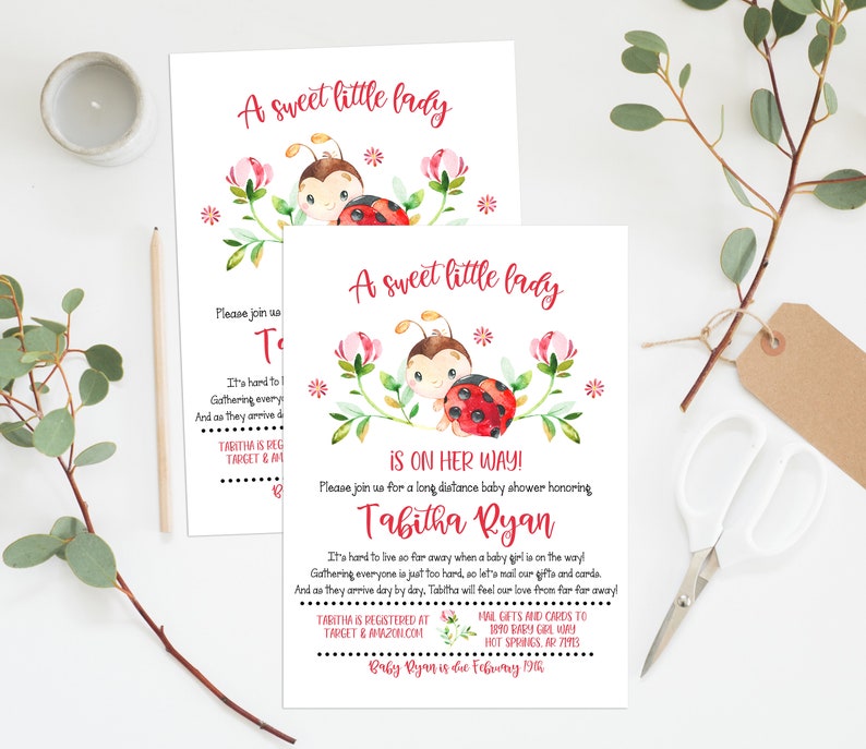 Baby Shower Thank You Cards Ladybug Thank You Cards Baby Shower Thank You Notes Thank You Card Notecards Ladybug Baby Shower Invitation