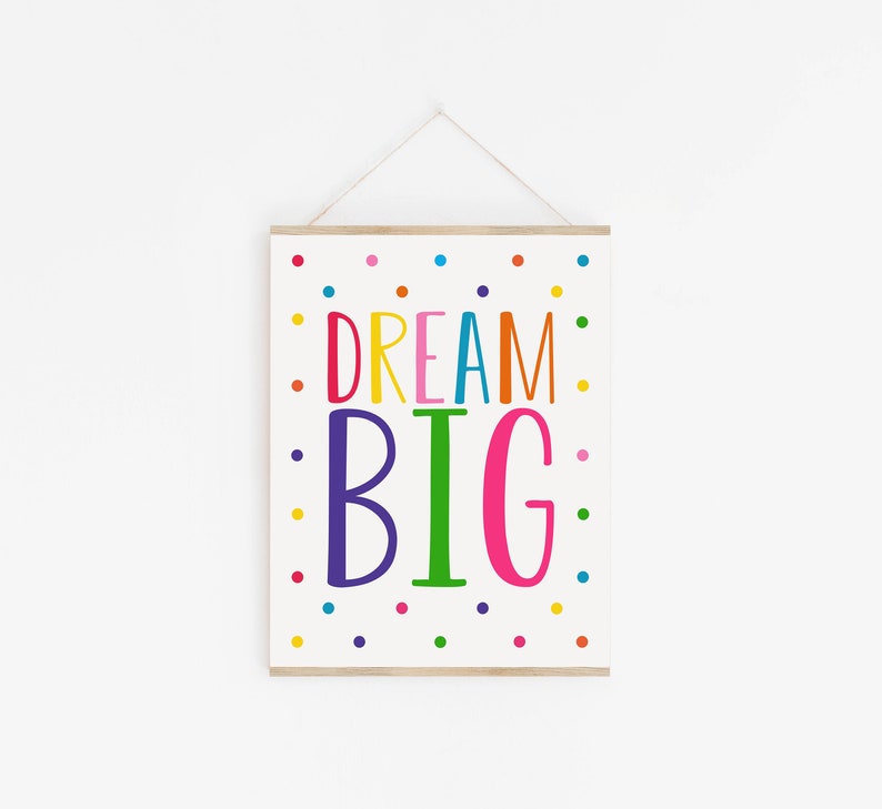 Dream Big Printable Dream Big Sign Nursery Print Toddler | Etsy