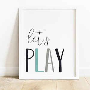 DIGITAL FILE, Let&#39;s Play, Playroom Poster, Playroom Print, Playroom Wall Decor, Playroom Wall Art, Playroom Printable, Playroom Sign, CALLUM