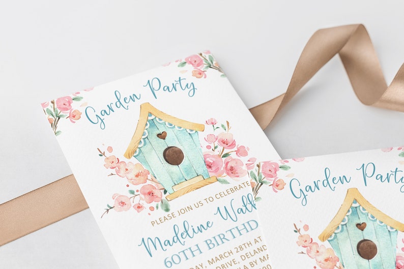 Garden Party Invitation Garden Birthday Party Invitation Etsy