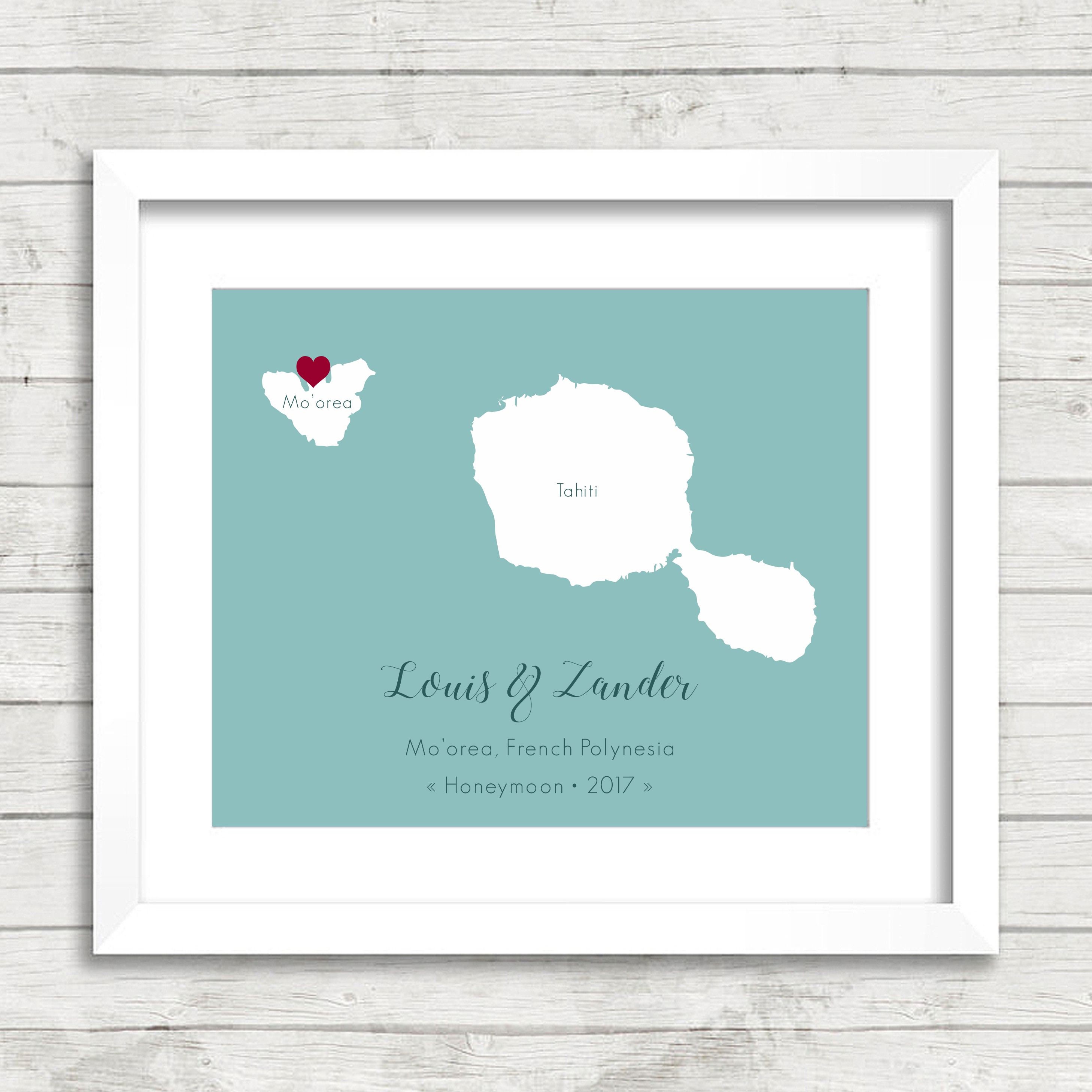 Moorea Tahiti Carte Maiao Francais Polynesie Etsy Canada