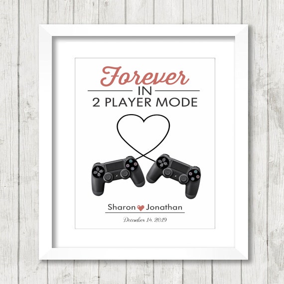 Forever in 2 Player Mode Video Game Lovers Geek Wedding 