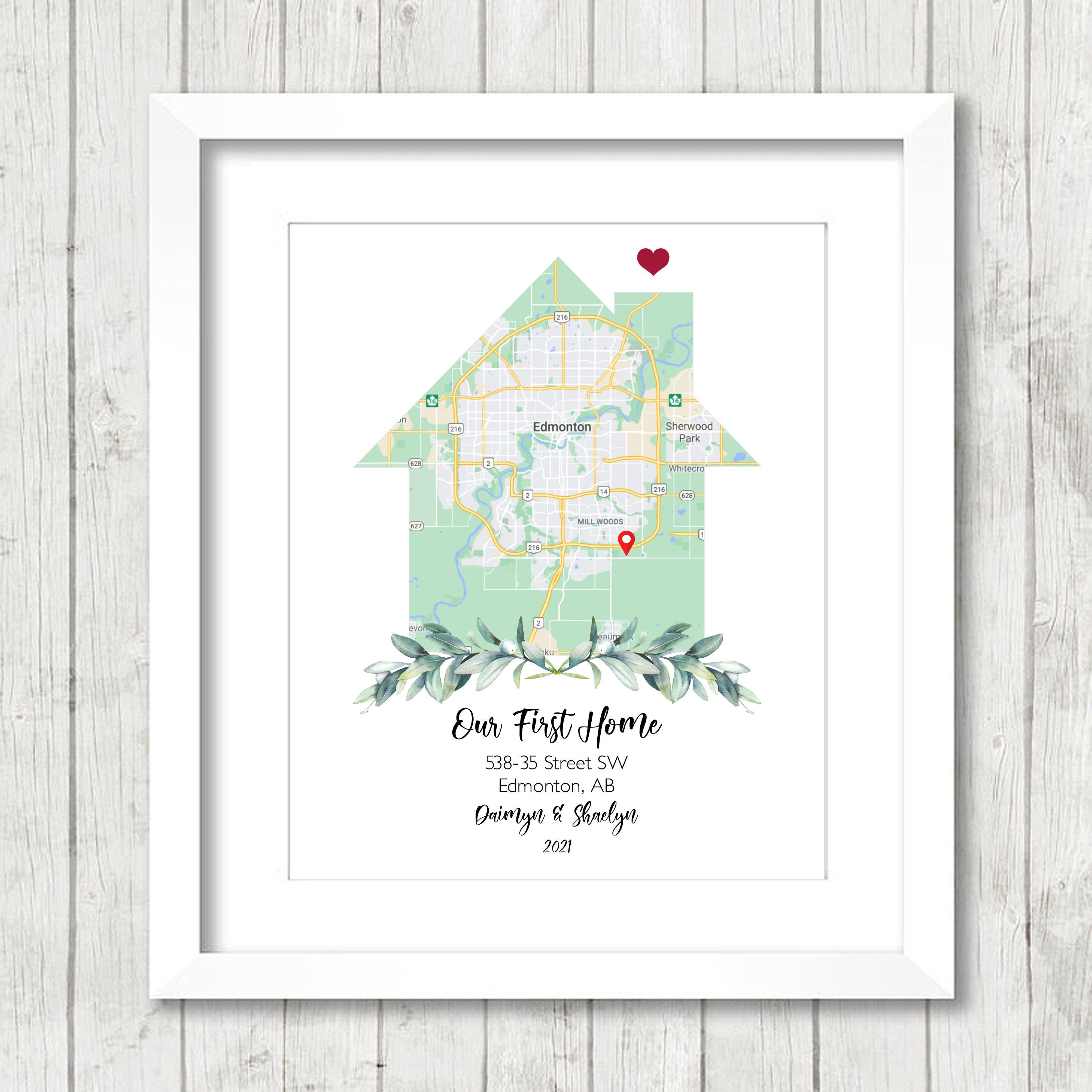 Housewarming Gift, Our First Home, House Map, First Home Gift for Couple,  Personalized Map Art, Personalized House Warming Gifts, New Home 