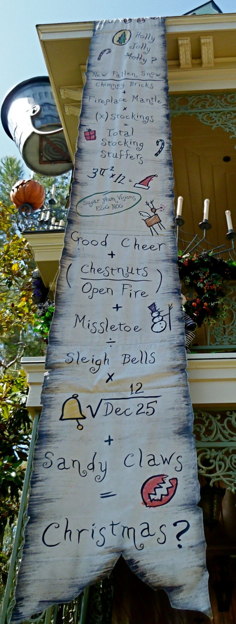 Disneyland Haunted Mansion Holiday Equation Decorative Banner / Scroll Decor image 5