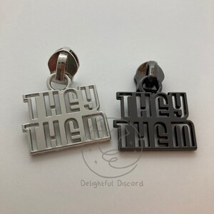 They/Them Pronoun Nylon #5 Zipper Pulls - Set of 5