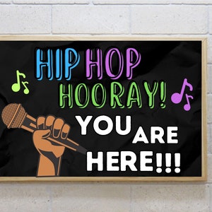 Hip Hop Hooray Classroom Decor - Cartas de boletín _ Tablero de música Rap - Archivos PDF JPEG y PNG