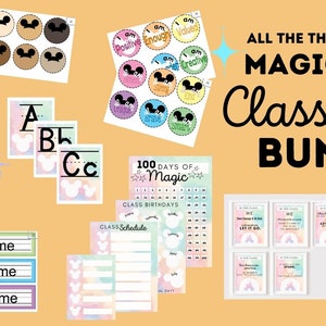 Magical Mickey Castle Classroom Decor - Extra Large BUNDLE -  Pastel Watercolor - Over 40 files