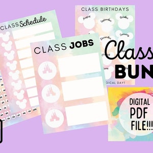 Magical Mickey Castle Classroom Posters - Classroom Decor - BUNDLE -  Pastel Watercolor