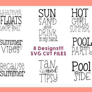 Adult Juice Pouch Design SVG FILES -  8 Designs - Summer Fun - BUNDLE - Make Your Own