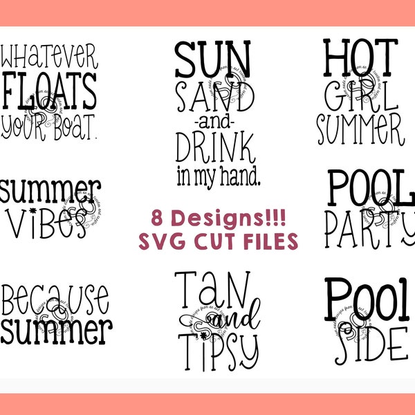 Adult Juice Pouch Design SVG FILES - 8 Designs - Summer Fun - BUNDLE - Make Your Own