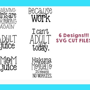 Adult Juice Pouch Design SVG FILES -  6 Designs - Summer Fun - BUNDLE - Make Your Own