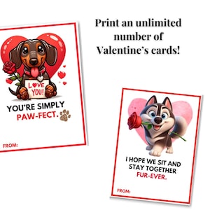 Süßer Hund Valentine Printables, AI Generierte Hunde, Welpen