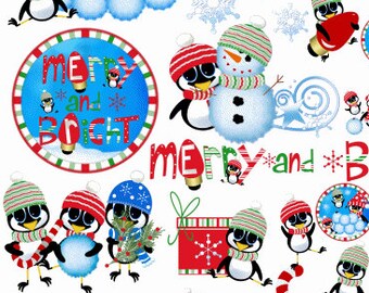 Penguins clipart Make your own Christmas party favors, DIY kits, printables invites clip art Secret Santa cookie exchange holiday office