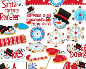 Christmas Snowman Cookies Make your own invitations cards printables cookie exchange secret santa clip art gifts decorations clipart recipe
