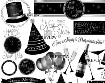 Ringing In the New Year Black Silver Digital Download Collection