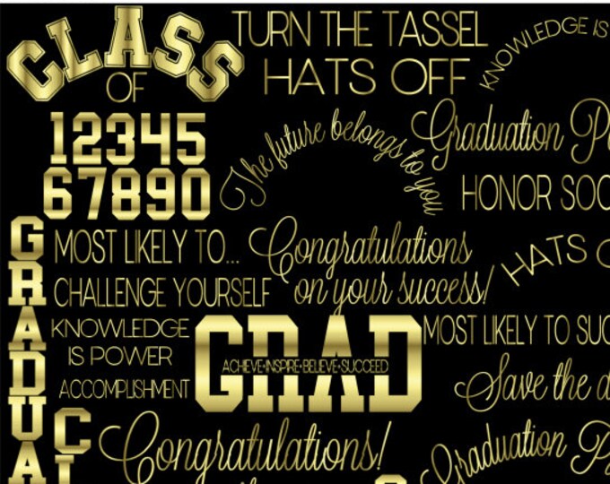 Black Graduation Clipart, MORE COLORS, Graduation Word Clip Art ...