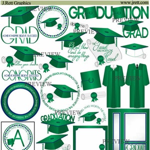 Green Black Graduation Clipart More Colors Tassel Clip Art Etsy