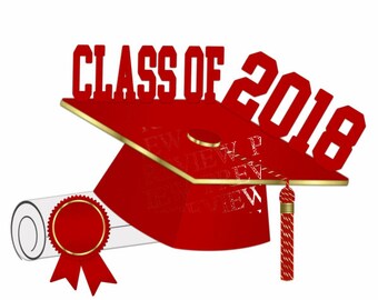 class of 2018 clip art more colors red silver graduation etsy