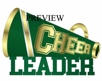 Cheerleader Megaphone clip art, MANY COLORS,  green gold cheer clipart, cheer graphics, cheerleading t shirts, school, birthday party favor