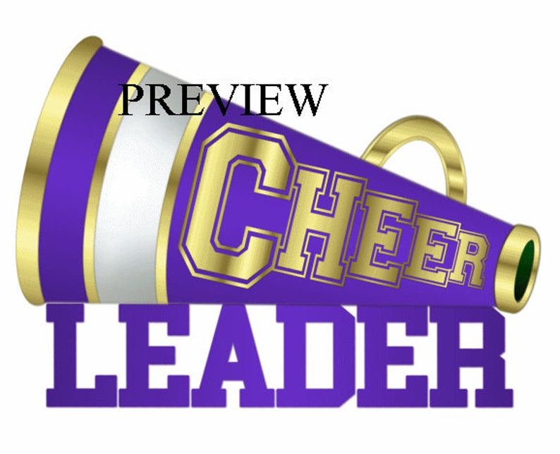 Cheerleader Megaphone Clip Art, MANY COLORS, Purple Gold Cheer Clipart, Cheer Graphics