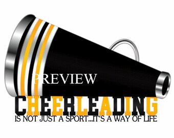 Cheerleading Megaphone clip art, MANY COLORS, black yellow gold cheer clipart, cheer graphics, cheerleader t shirts, school, birthday party