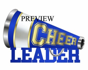 Cheerleader Megaphone clip art, MANY COLORS, royal blue gold cheer clipart, cheer graphics, cheerleading t shirts, school, birthday party