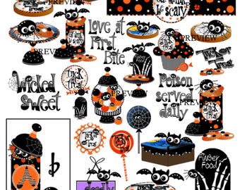 Halloween clipart treats cupcake PNG Make your own Halloween party favors secret spook gifts printables treat bags scavenger hunt clip art