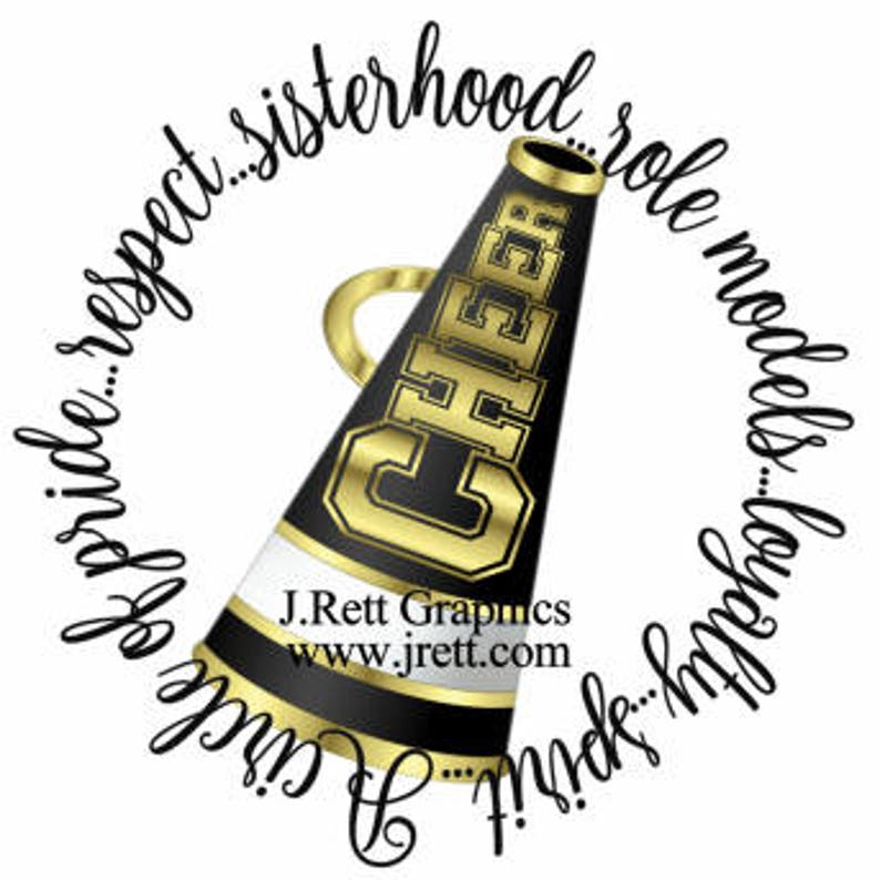 Cheer clip art MORE COLORS 50 graphics black gold Etsy