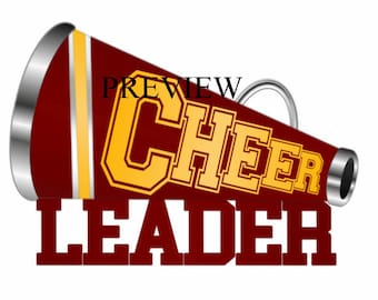 Cheerleader Megaphone clip art, MANY COLORS,  maroon yellow gold cheer clipart, cheer graphics, cheerleading t shirt, school, party favors