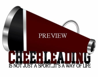 Cheerleading Megaphone clip art, MANY COLORS, maroon black cheer clipart, cheer graphics, cheerleader t shirts, school, birthday party kits