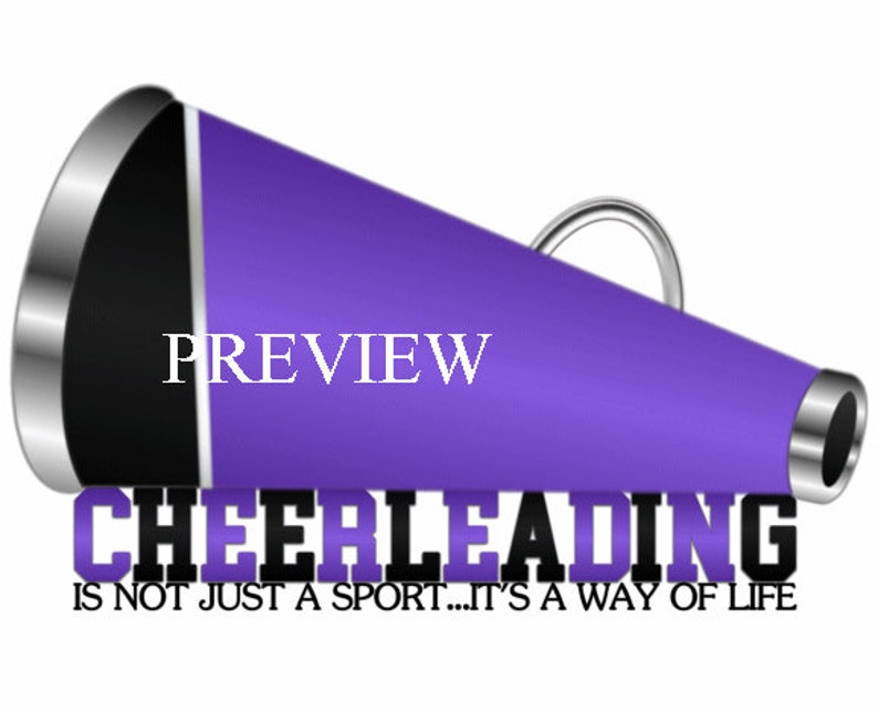 Cheerleading Megaphone Clip Art MANY COLORS Purple Black Etsy