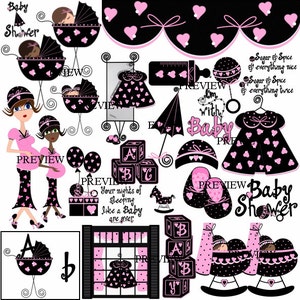 Chica bebé clip art, baby girl clipart, baby shower gráficos, género revelan invitaciones tarjetas imprimibles clip art anuncios regalos clipart