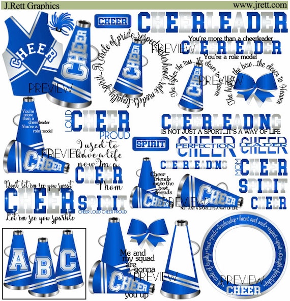 Cheer Clipart More Colors 50 Graphics Blue White Etsy Cheer Clipart More Colors 50 Graphics Blue White Etsy