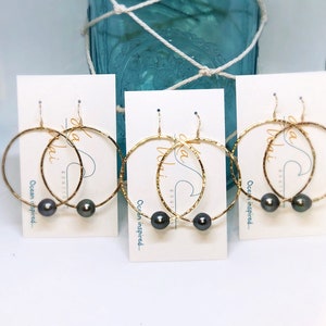 Tahitian Pearl Hoop earrings