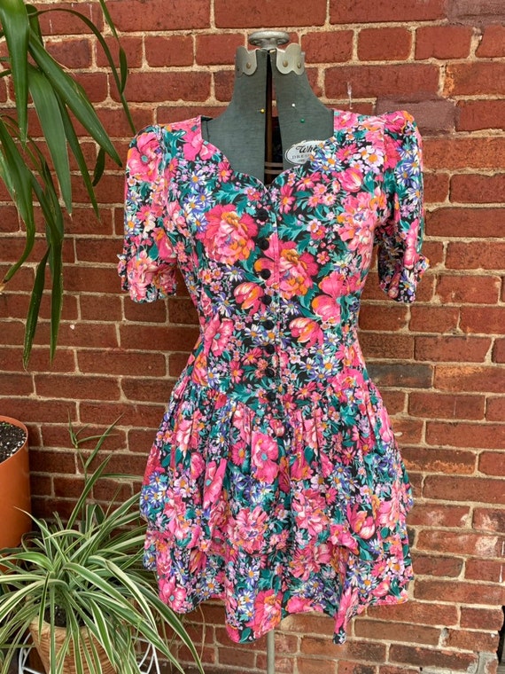 Floral 80's party dress