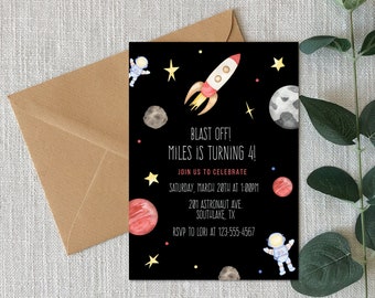 Editable Space Theme Birthday Invitation/Editable Astronaut Invitation/Editable Outer Space Invitation/ Space Theme Birthday