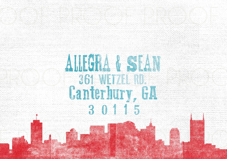 Concert Poster Woodblock Print Inspired Wedding Invitation Set Party Nashville
