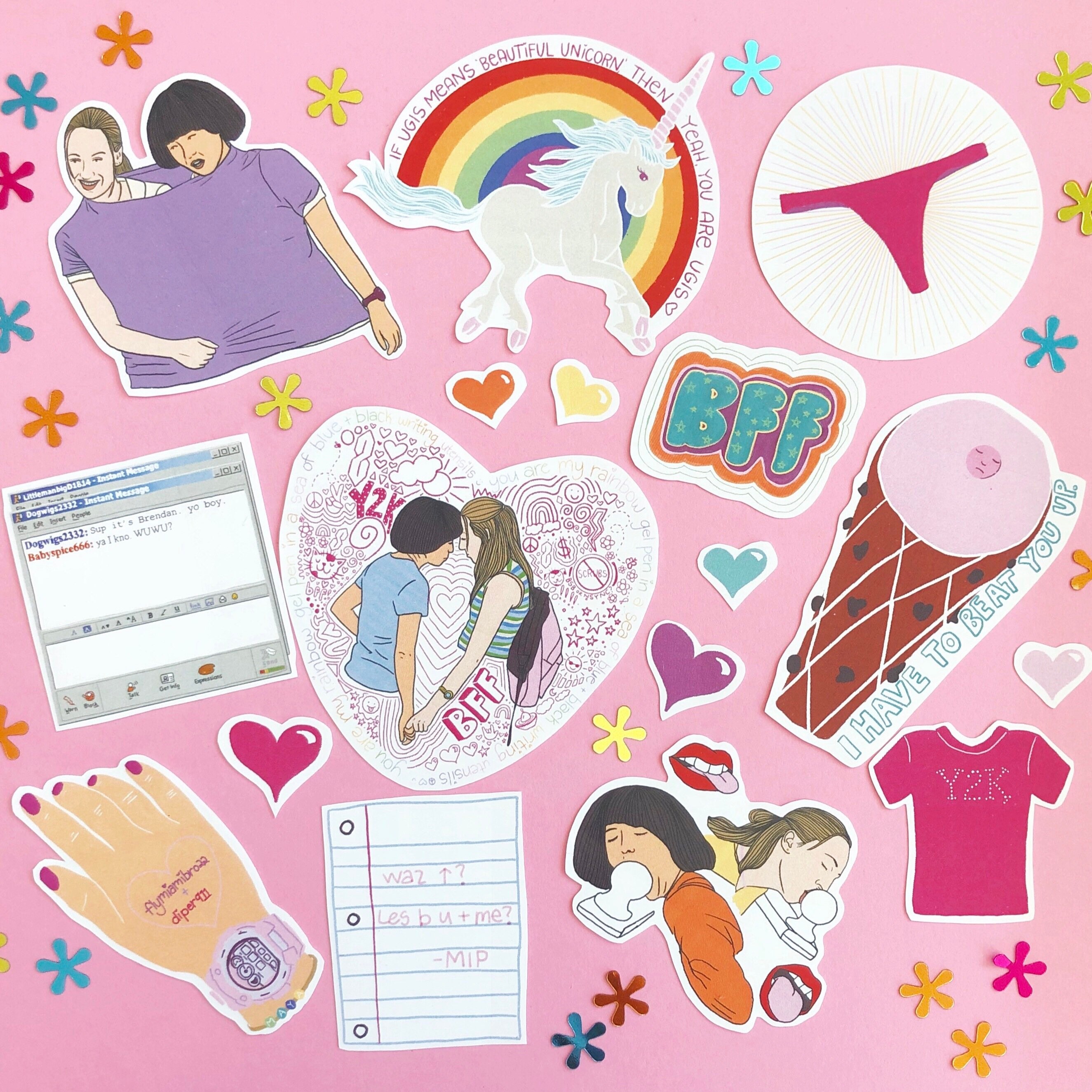 Y2K Middle Schooler Sticker Pack - Pen15 Show