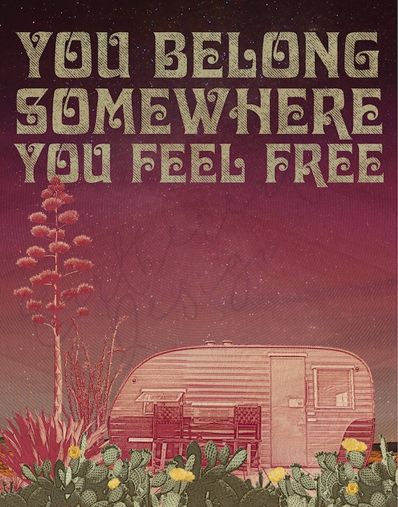 You Belong Somewhere You Feel Free Wildflowers Art Print Etsy